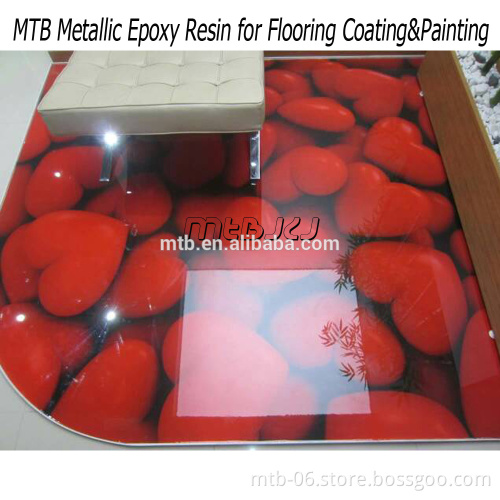 Clear epoxy resin coating for 3D flooring/floor art